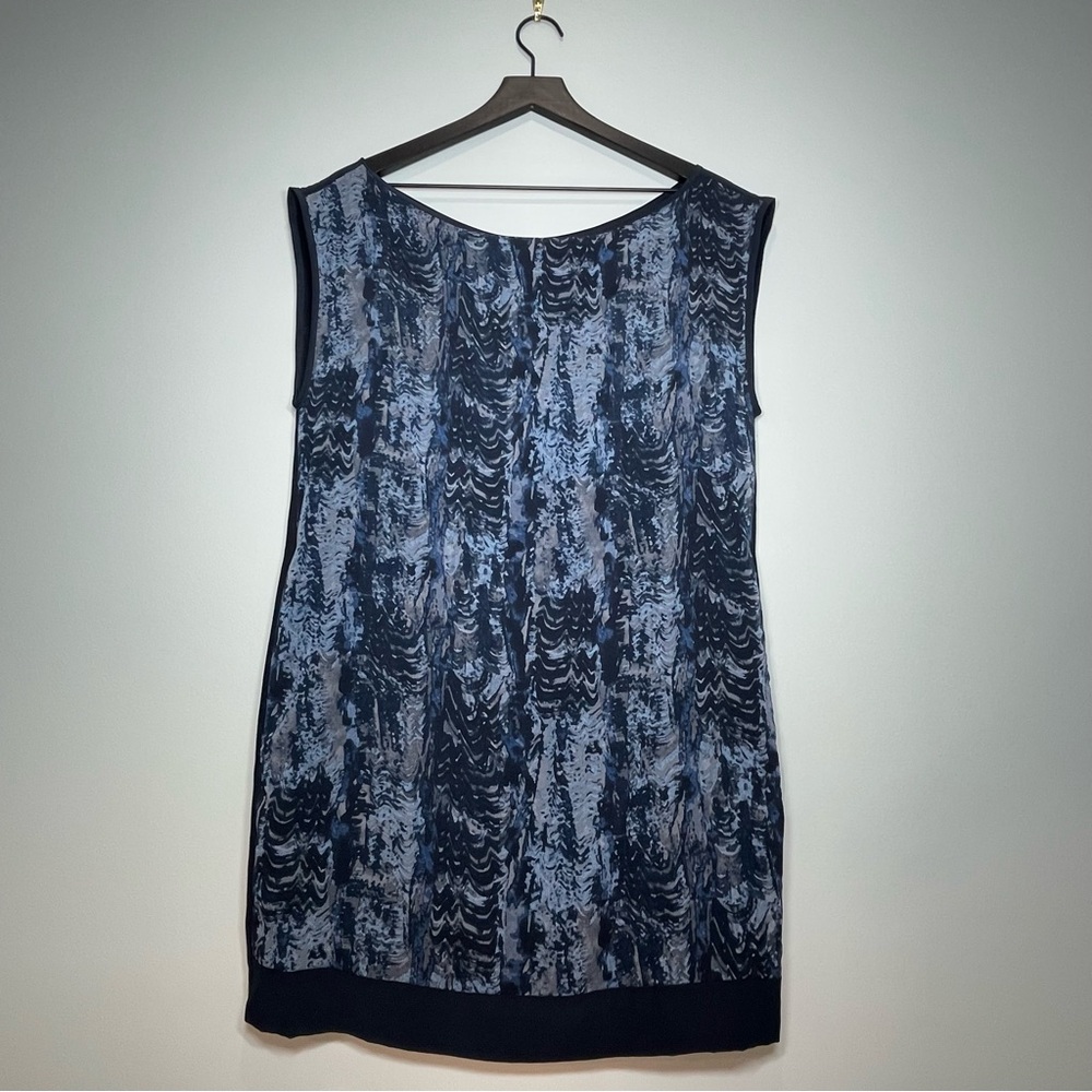 RAG & BONE Women's 100% Silk Navy Blue Dress Sleeveless Geometric Print Size 2